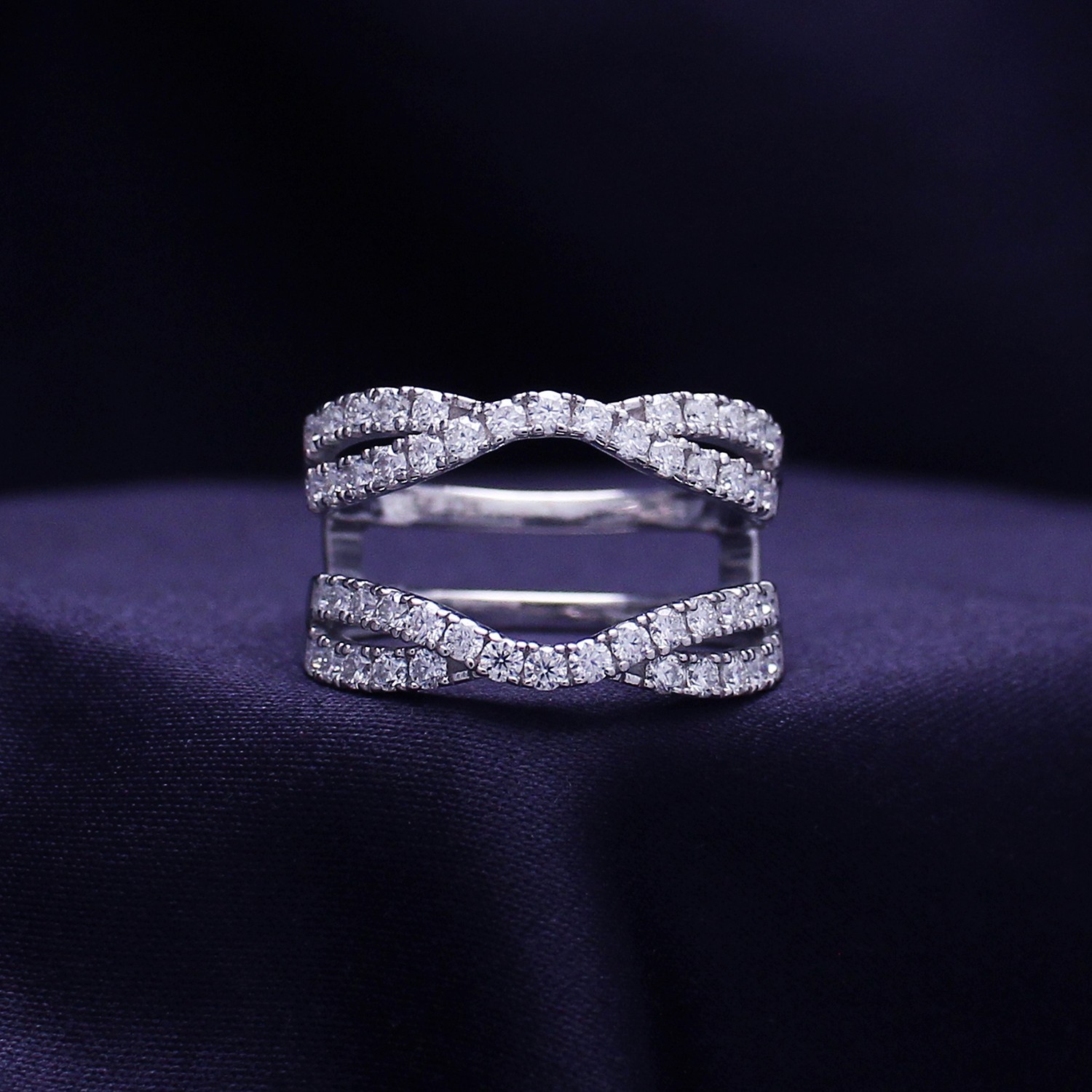 1.00 Ct.Double Infinity Ring Guard Enhancer in 925 Silver with