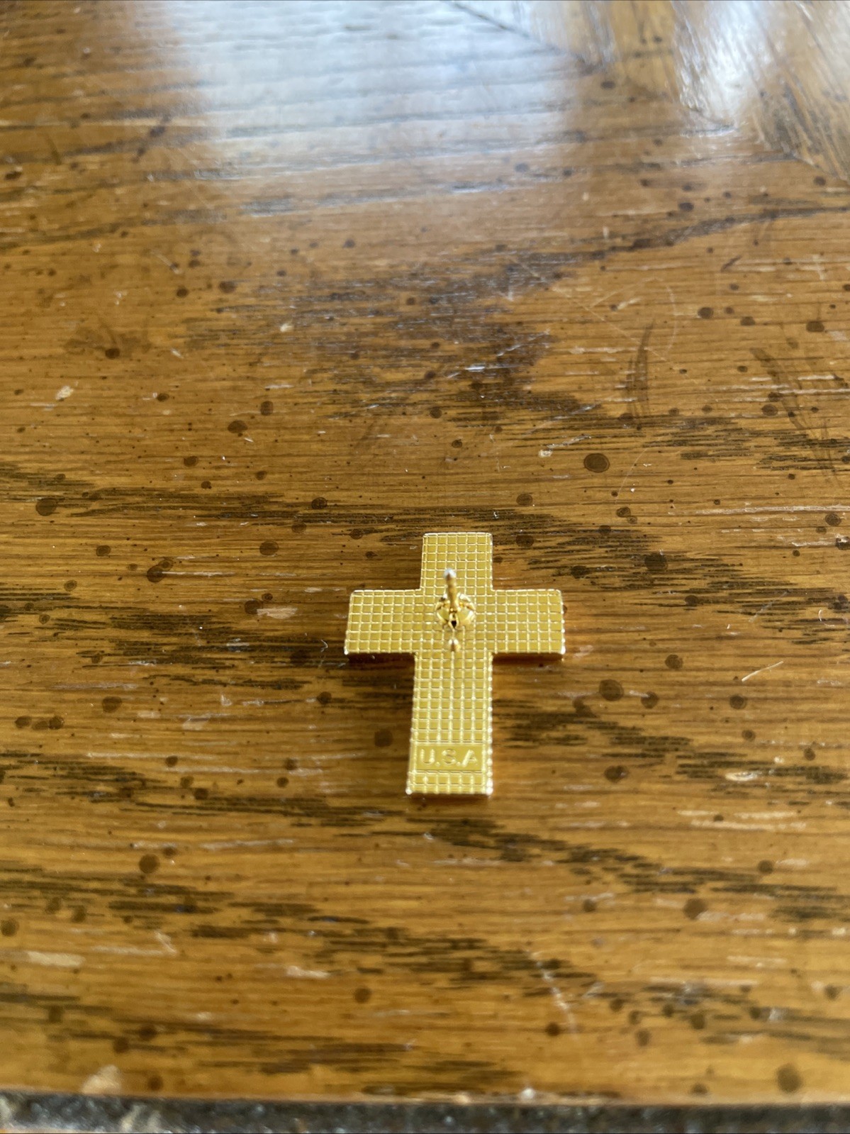 USA CHRISTIAN CROSS AMERICAN FLAG LAPEL PIN