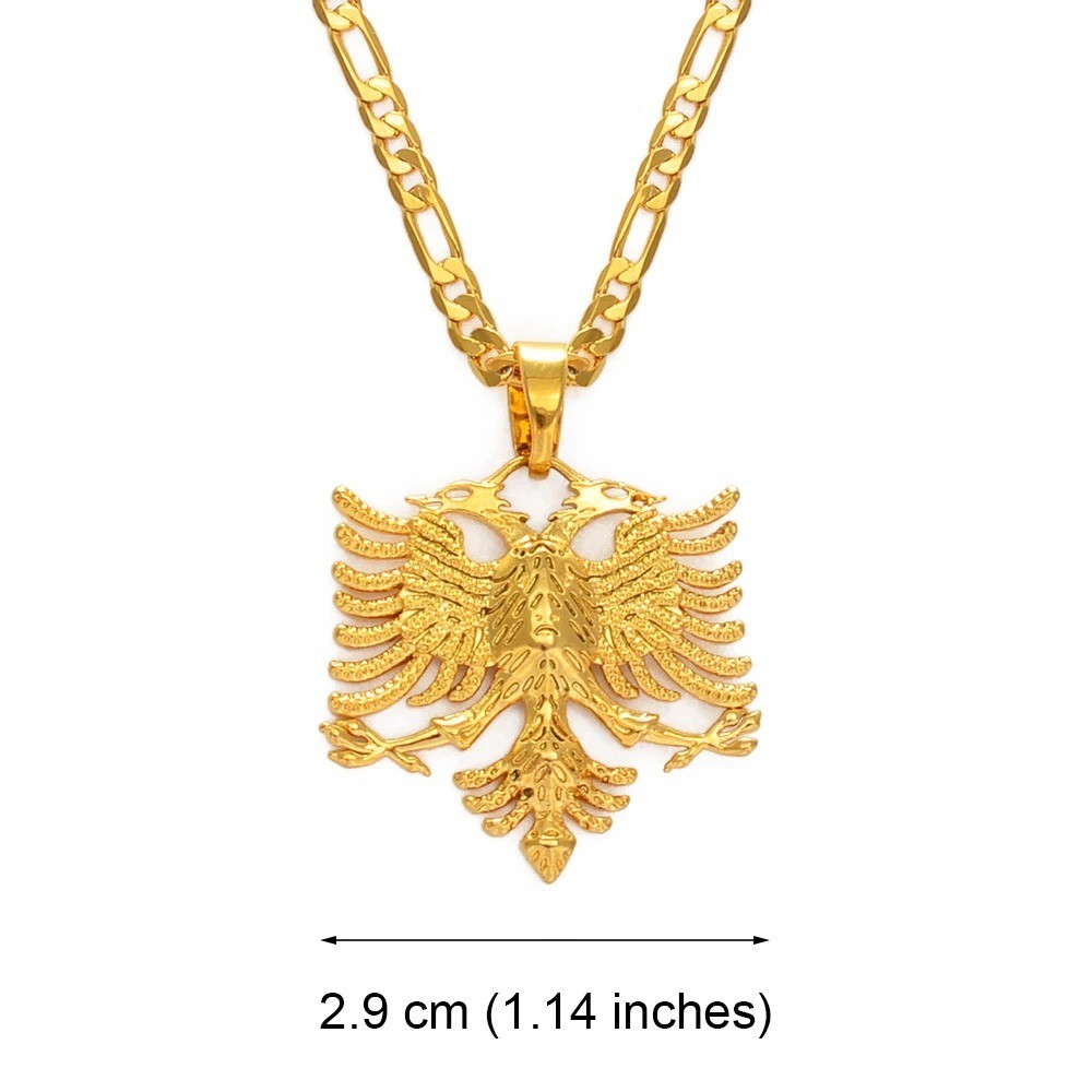 Eagle Pendant Necklace Albanian Jewelry Ethnic Kosovo Silver/gold Color