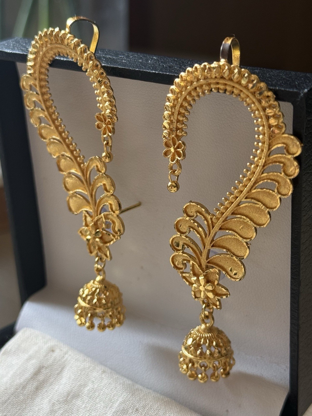22K Gold plated Jhumka Ear Cuffs traditional indian earrings