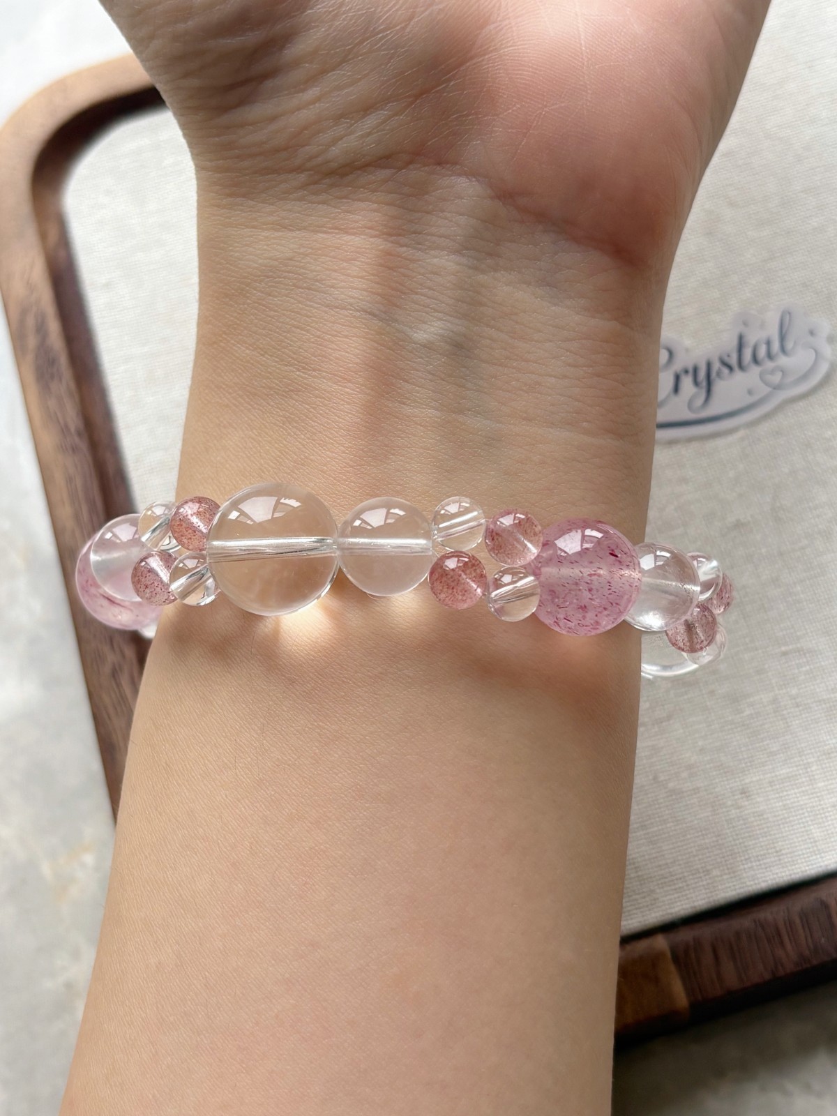 AAA Natural Strawberry Quartz Crystal Beads Stretch Bracelet 6-12mm Healing