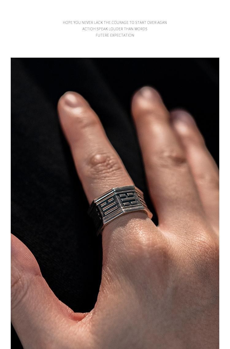 New Taoist Five Elements Bagua Ring Mens Kanyu Band