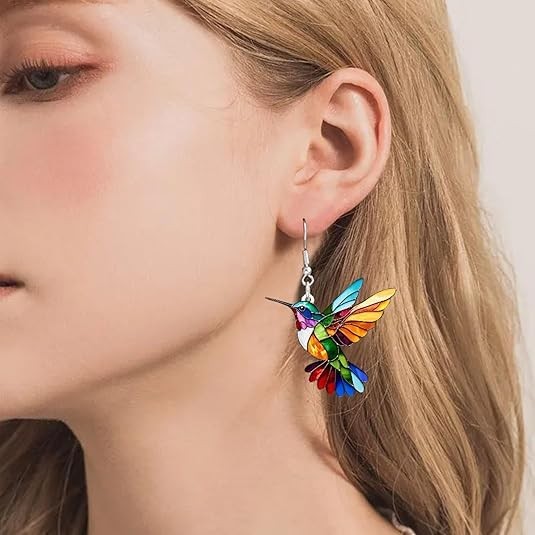 Hummingbird Necklaces for Women Necklace and Earrings Colorful