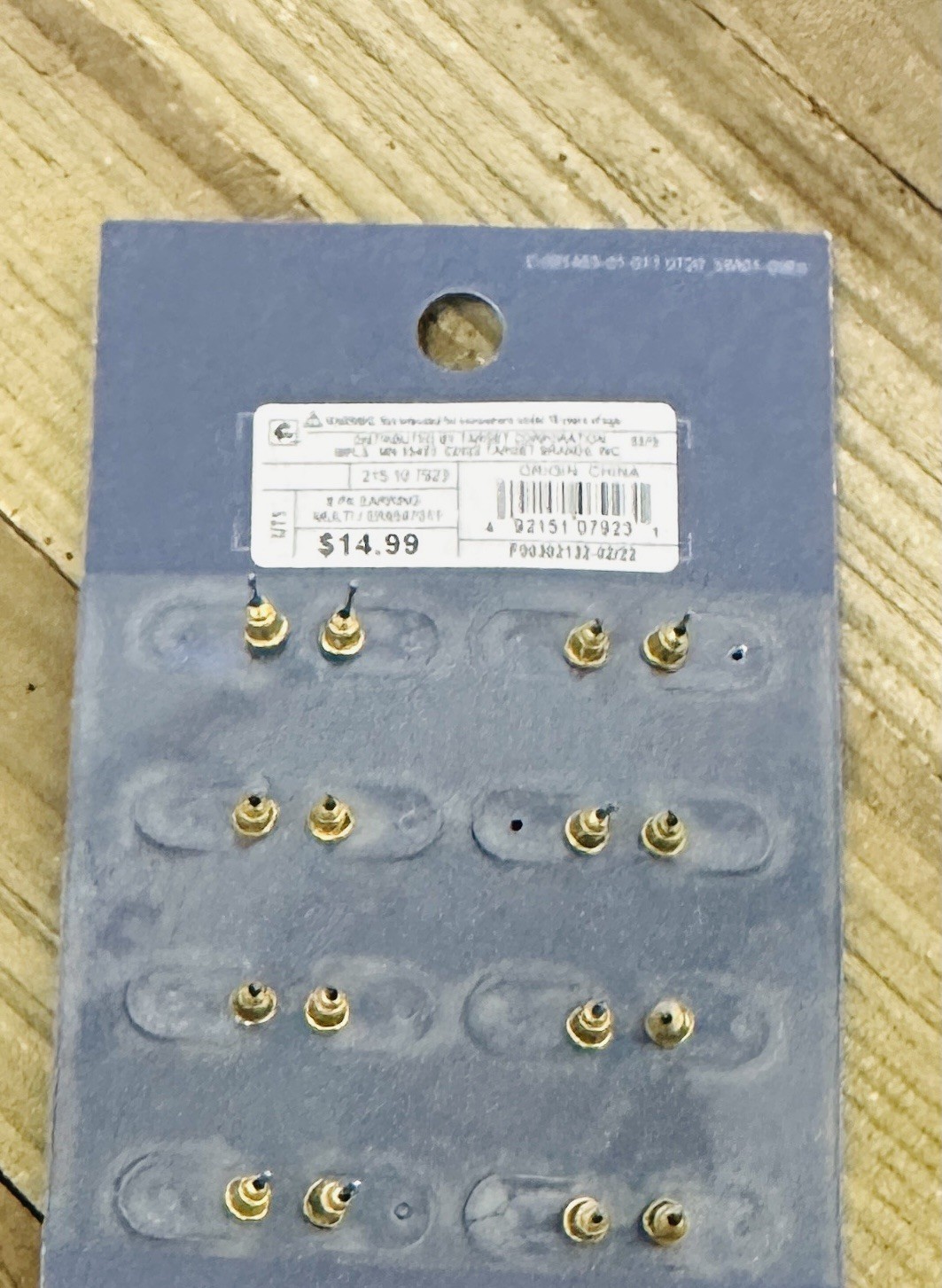 universal thread 8 pair Gold Silver Tone post earring set W/ Semi Precious Stone