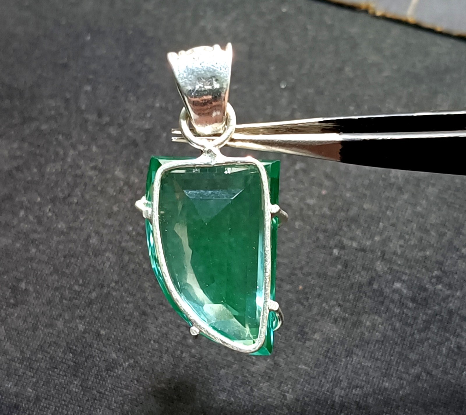 Certified 39.25 Natural Paraiba Tourmaline 925 Silver Pendant Loose Gemstone