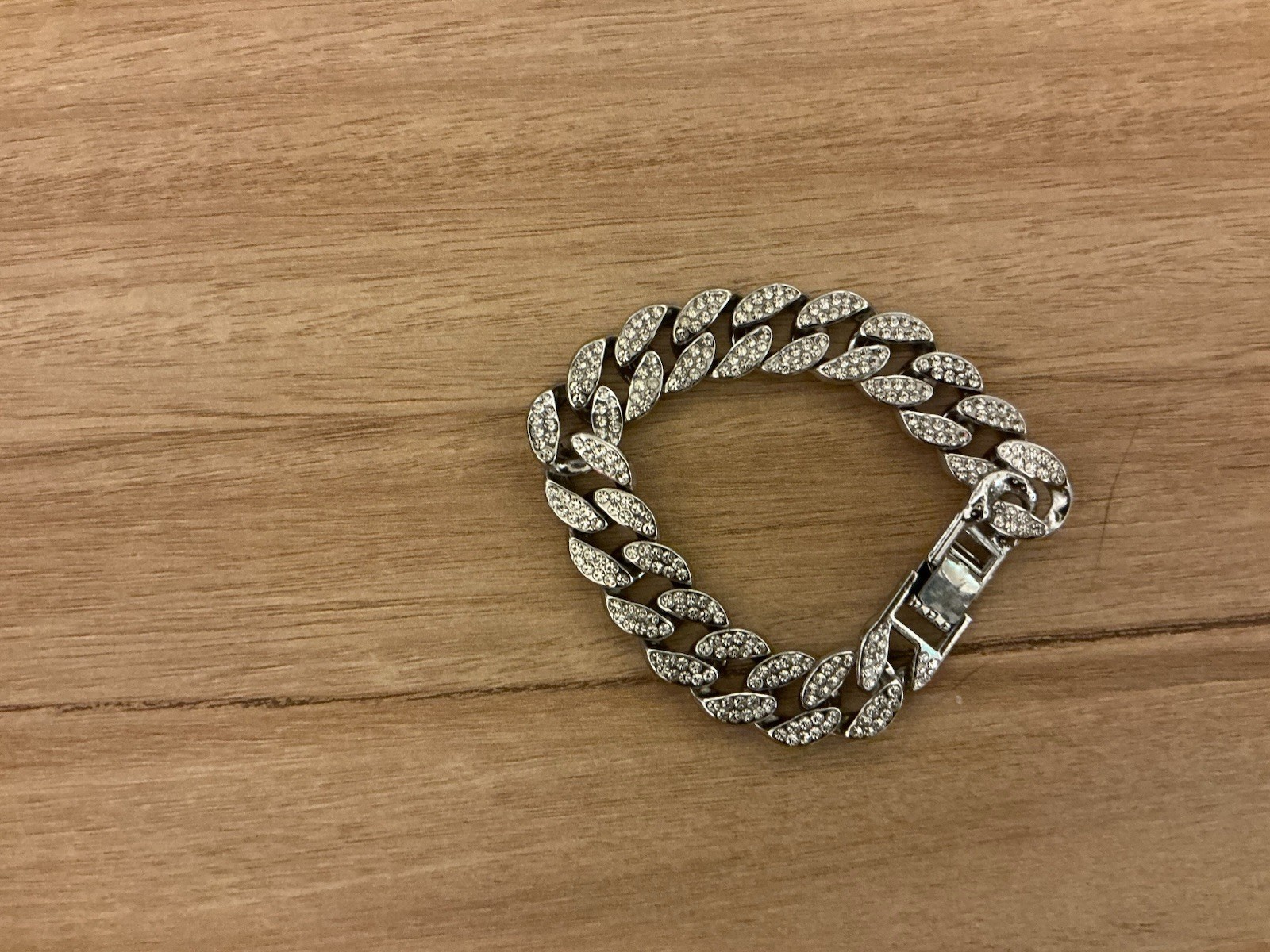 Silver Tone Curb Chain Link Bracelet, Chain Style, Box Clasp Closure