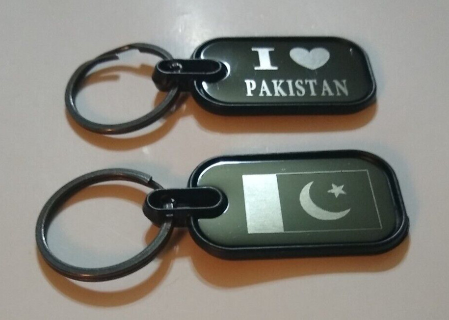 2 Pcs. I LOVE PAKISTAN KEYCHAIN # PKCP-Gift for all Occasions