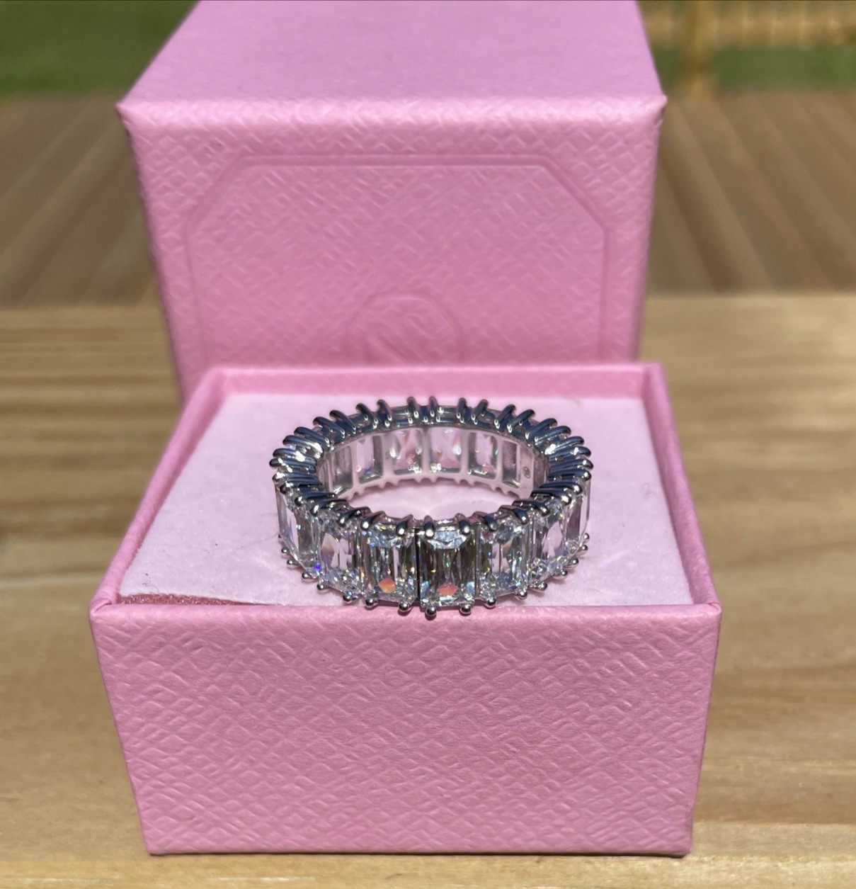 Swarovski Baguette White/ RHS Crystal Eternity Ring Size 58 Or 8