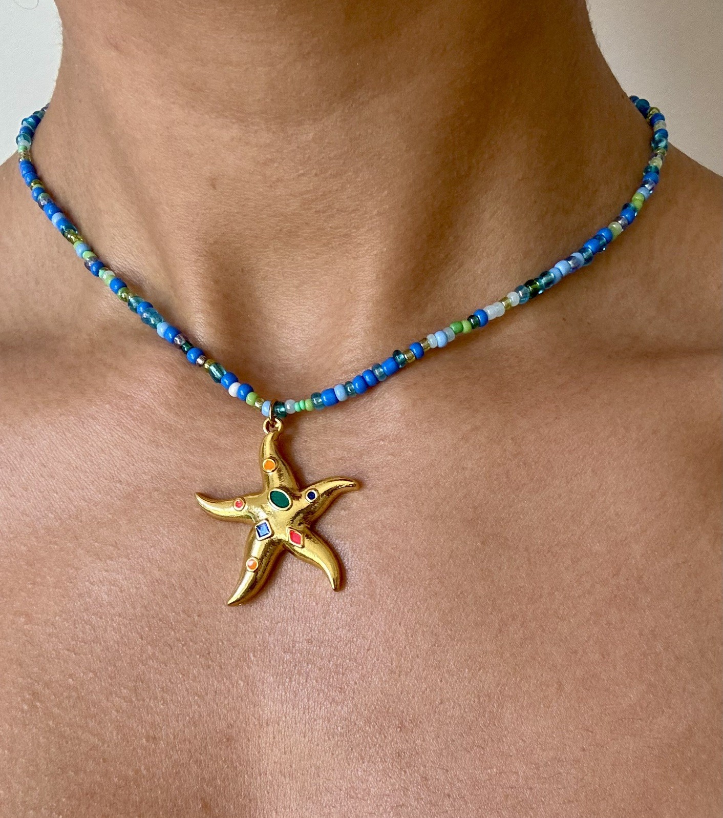 Stunning summer holiday vibe beaded necklace