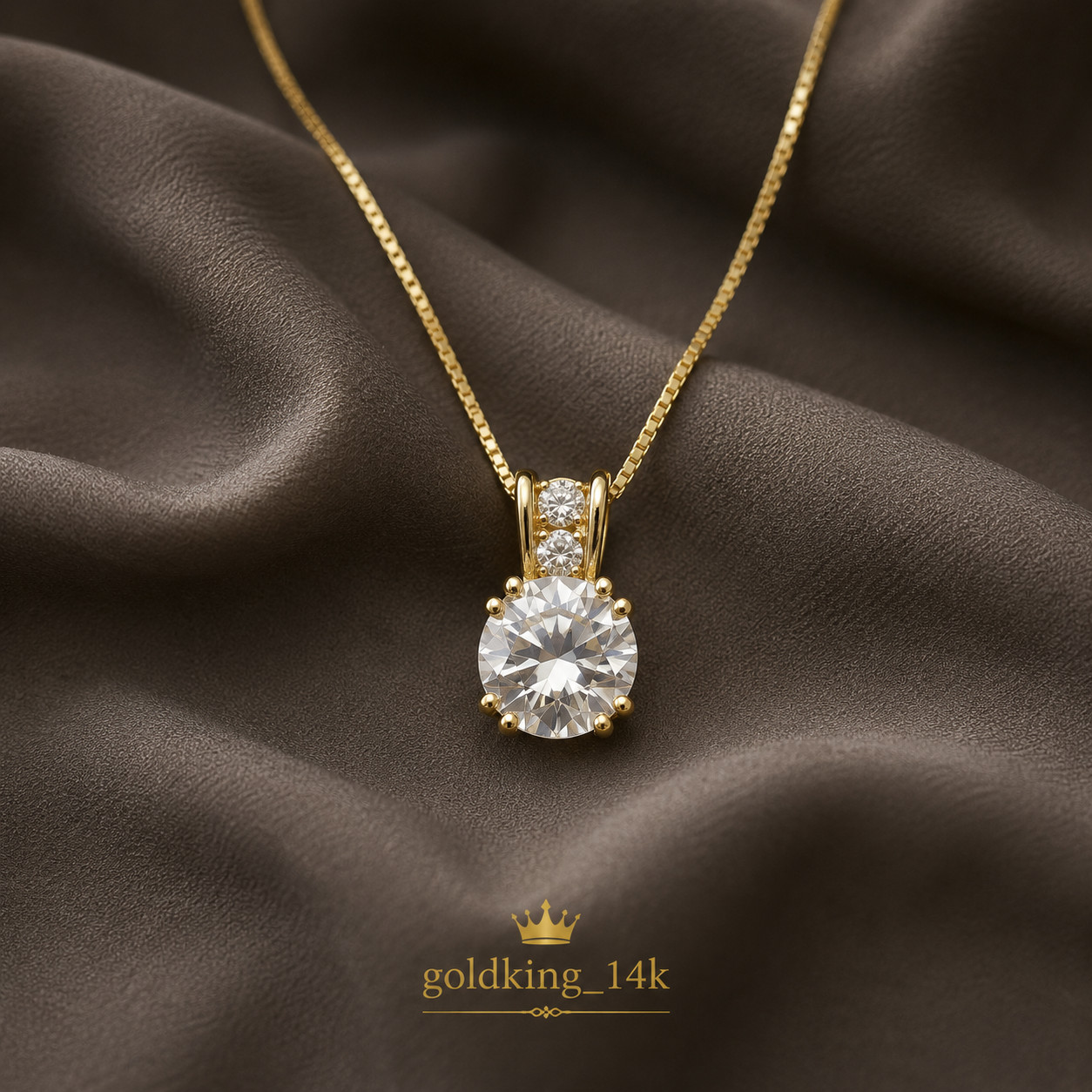 2Ct Round Cut VVS1/D Simulated Diamond Solitaire Pendant 14K Yellow Gold Plated