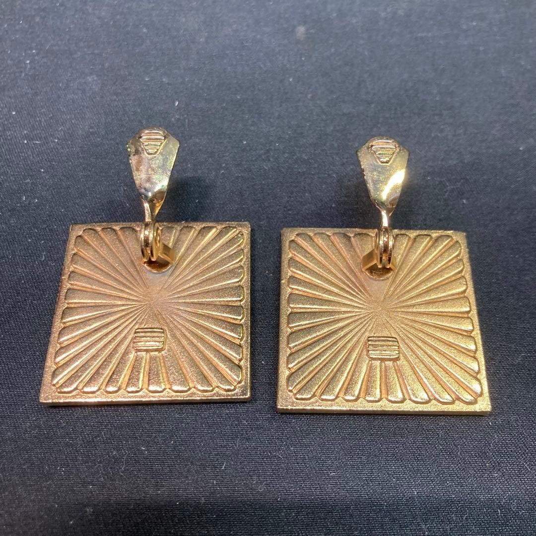 Yves Saint Laurent YSL Square Earrings Multicolor 3.1cm Deep Used From Japan