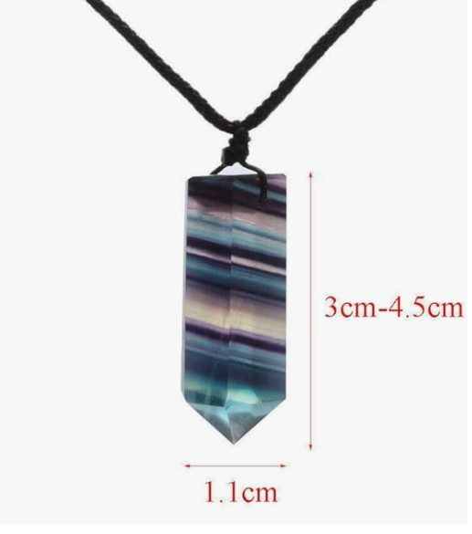 Rainbow Fluorite Stone Pendant Handmade Necklace Manifestation Stone Reiki Gift