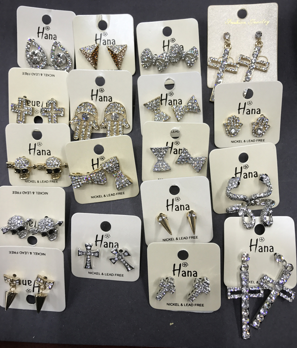 Wholesale high quality Jewelry lot 10 pairs crystal rhinestone stud Earrings