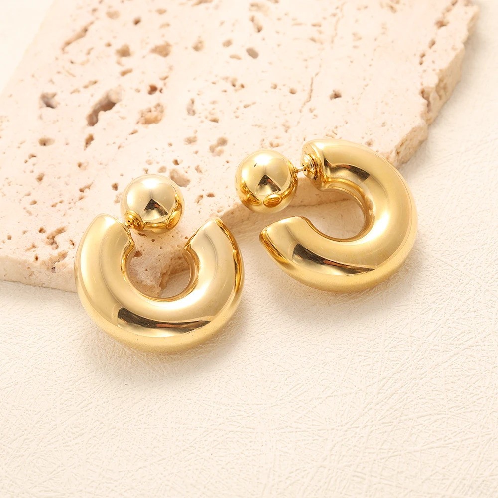 25mm Jenny Bird Puffy Statement Hoop Earrings Chic Women Party Vacation Jewelry