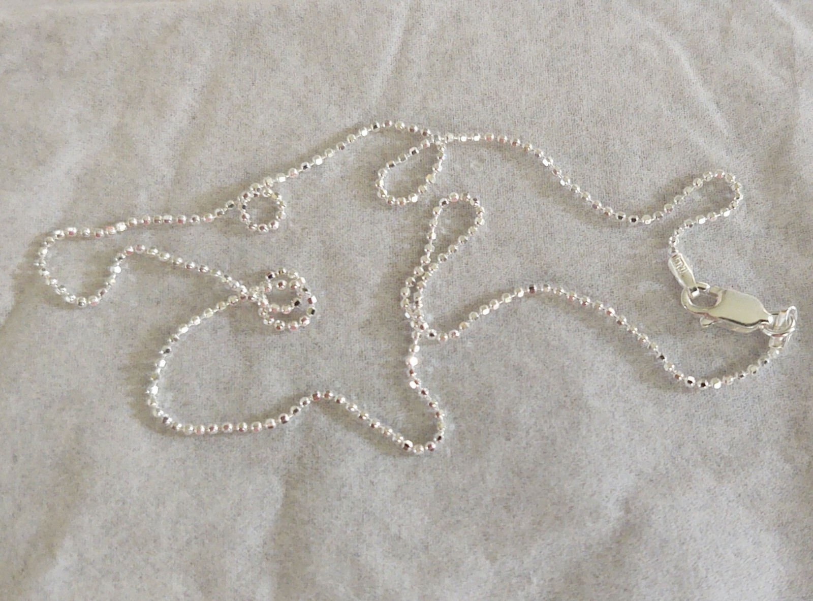 Diamond Cut Bead Necklace Chain (1.2mm) — Sterling Silver — Made in Italy [GK]