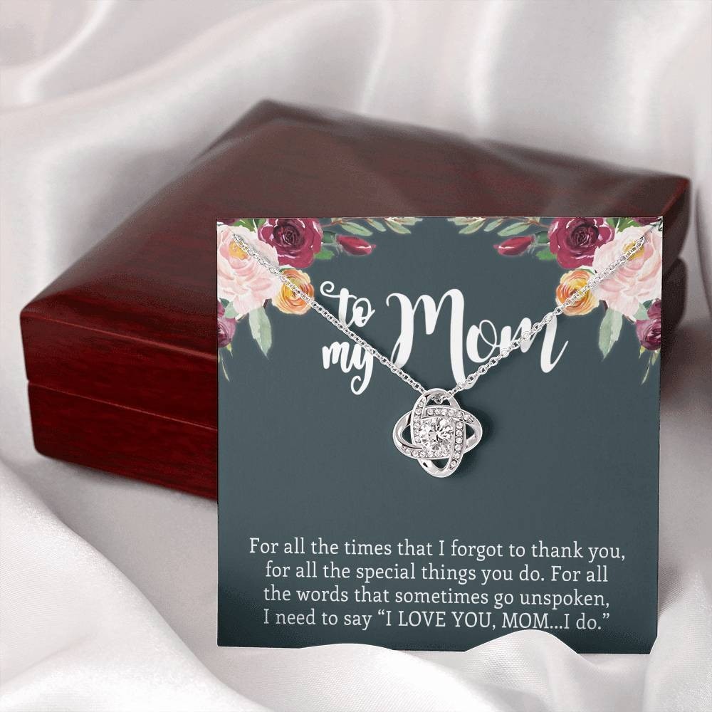 To My Mom Necklace Love Knot I Love You Thank Mother Day Gifts From Son Daughter