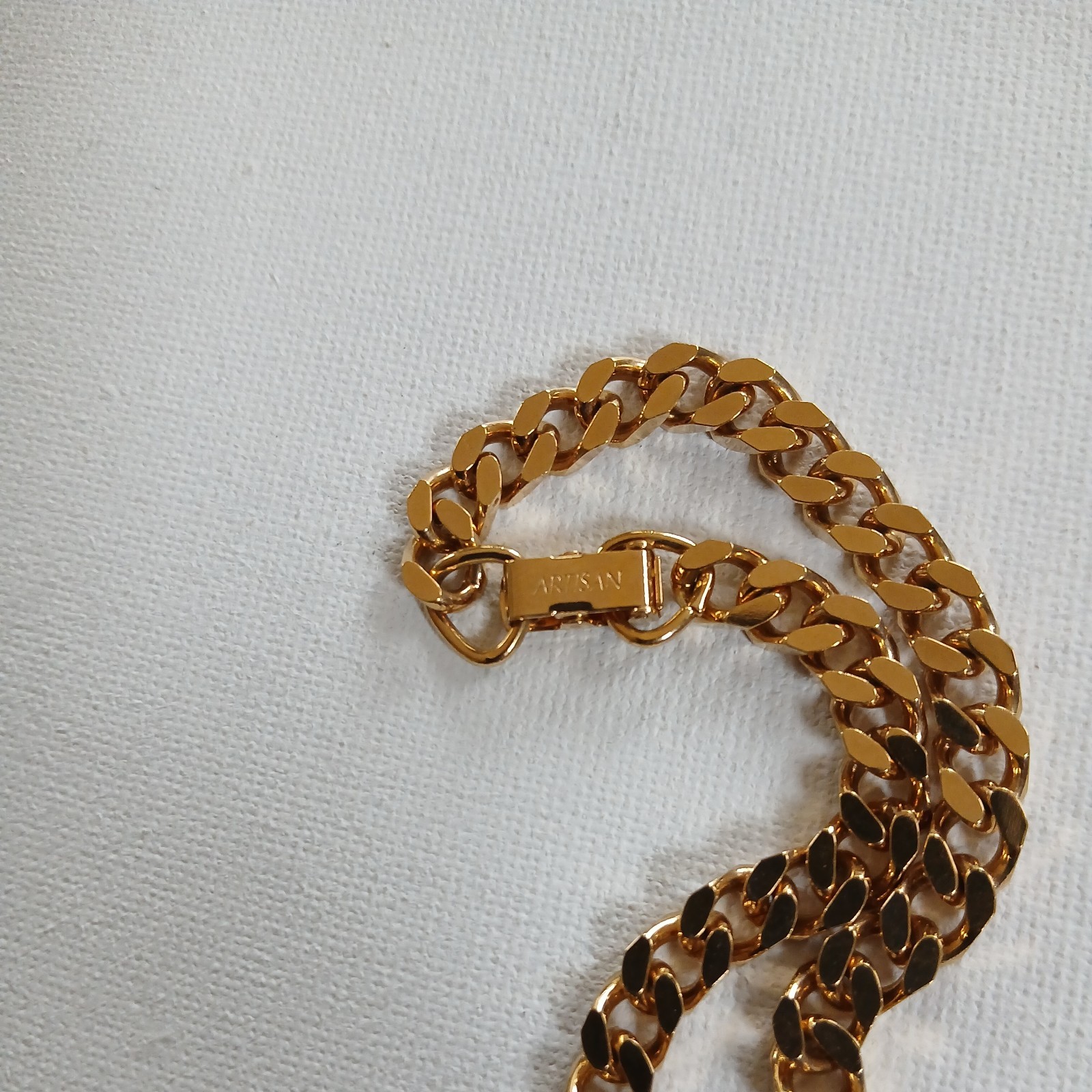 Vintage Amway Curb Link Bracelet 8” Gold Tone Brushed & Polished Unisex