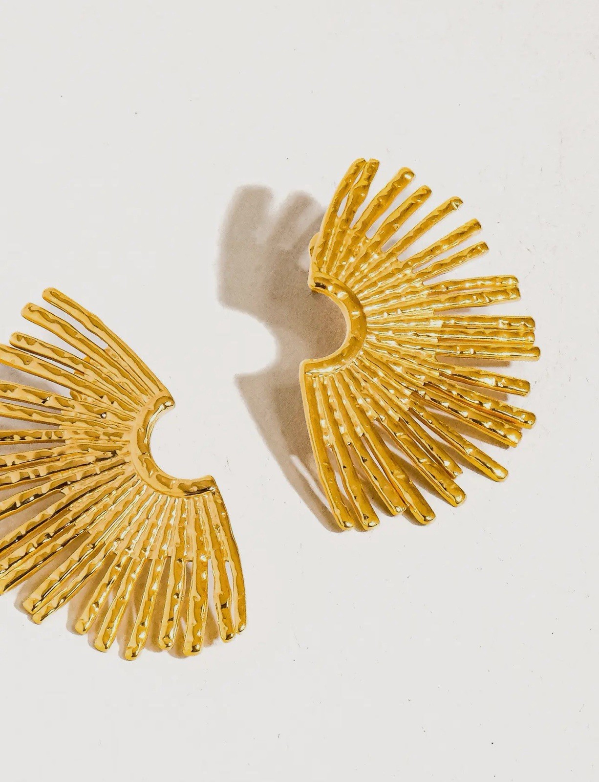 18k Gold-Plated Non Tarnish Pierced Sunburst Earrings for Women Fashion Jewelry