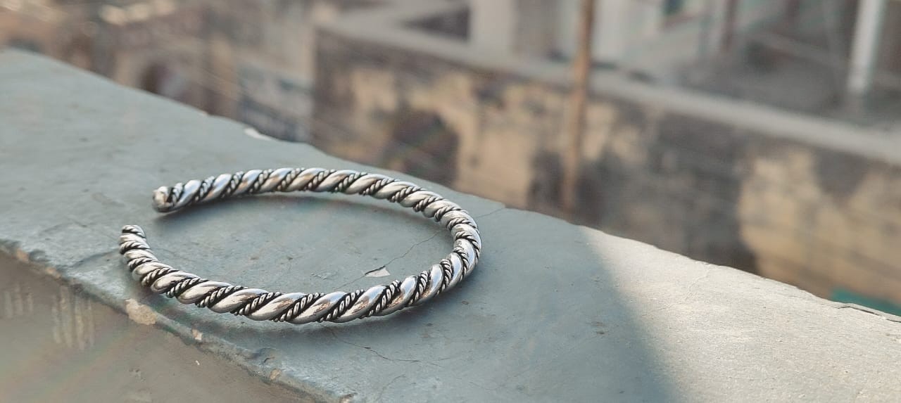 925 Silver Rope Twist Open Cuff Bracelet Handmade Jewelry Twisted Rope Cuff