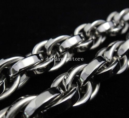 Fashion 7-40″ Stainless Steel Heavy Men’s Jewelry Silver 8mm Rope Chain Necklace