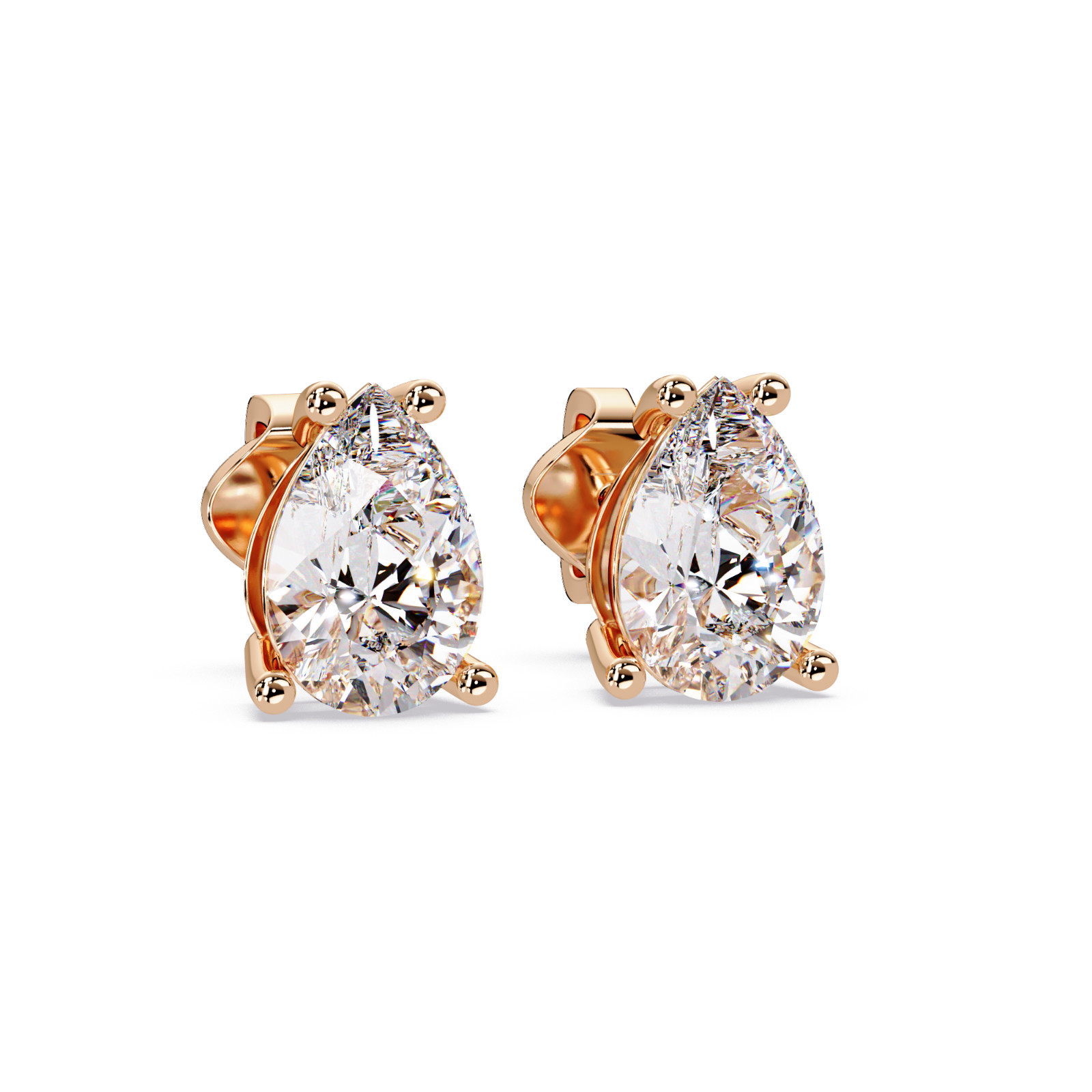 Pear Cut Lab Grown Diamond Stud Earrings 1.00 CTW in 925 Sterling Silver