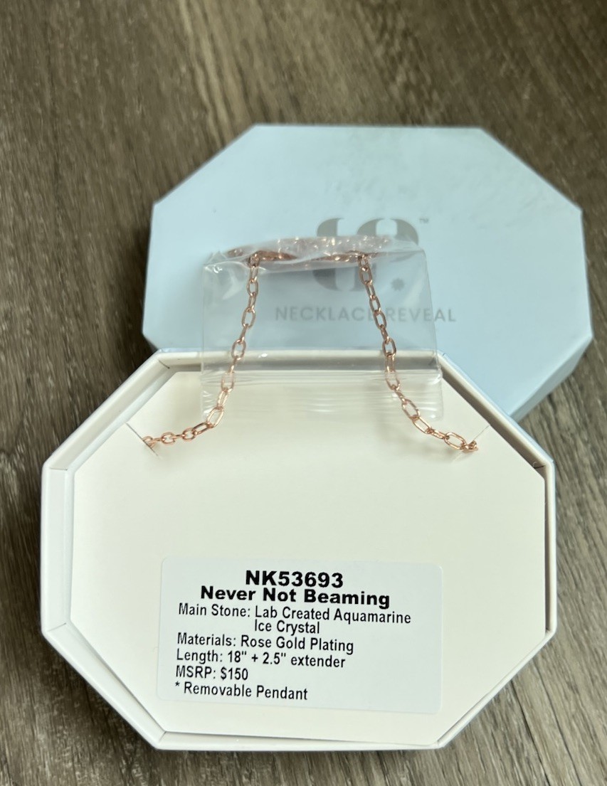 Bomb Party necklace aquamarine rose gold Never not beaming NK53693