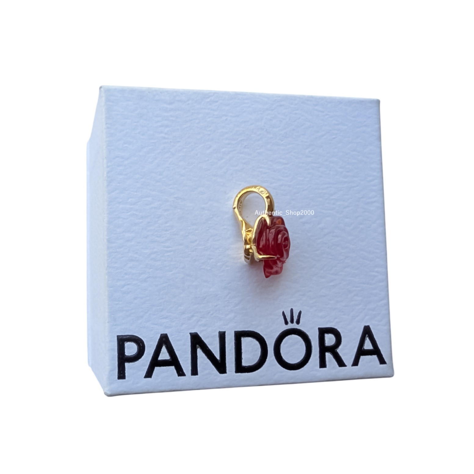 New 100% PANDORA 14k Disney Beauty and the Beast Enchanted Rose Charm 764018C01