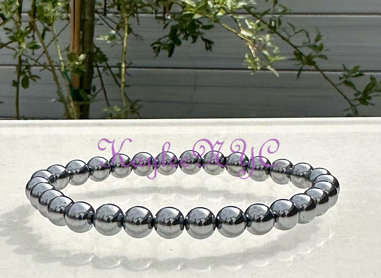 Wholesale 6 Pcs Terahertz Bracelet 6mm 7.5” Healing Energy Crystal