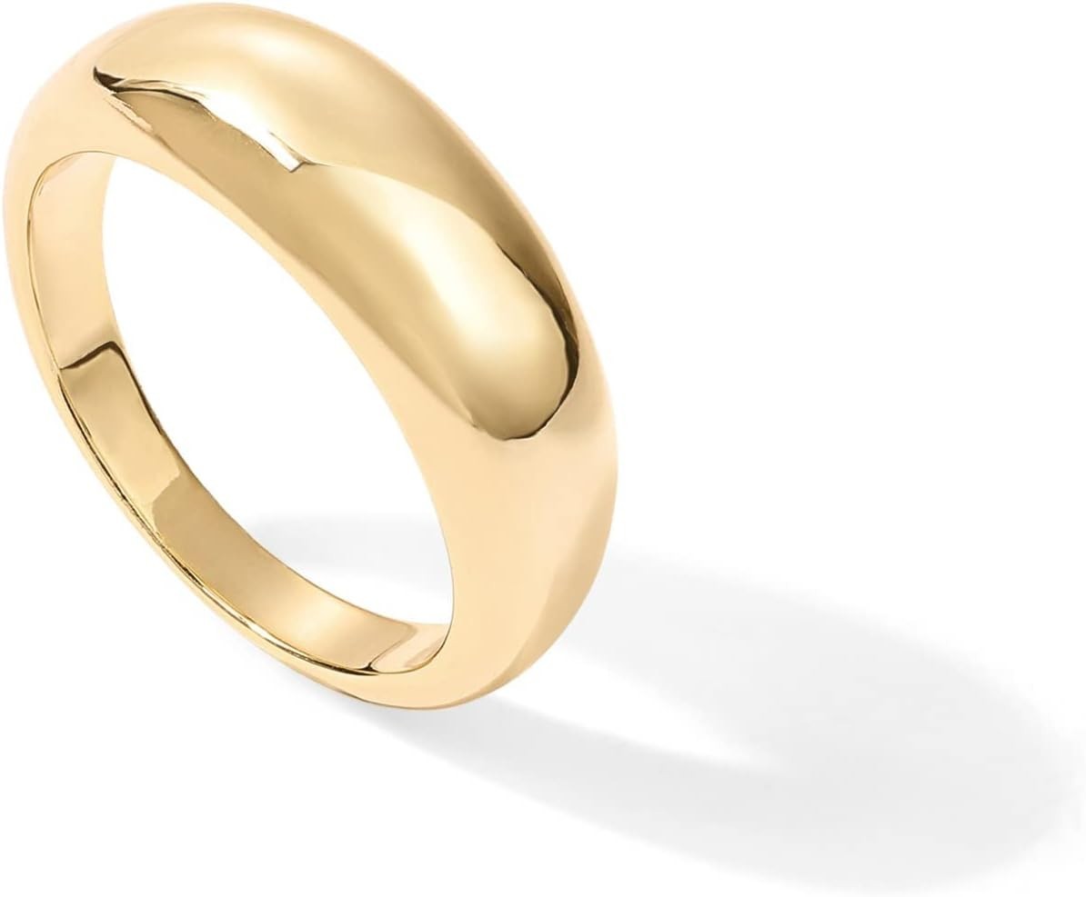 Sustainable 14K Gold Plated Chunky Dome Ring – Perfect Gift for Any Occasion