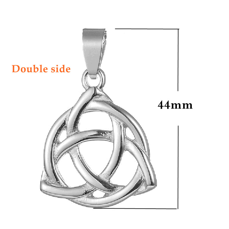 MENDEL Irish Celtic Triquetra Trinity Knot Pendant Necklace Stainless Steel Set