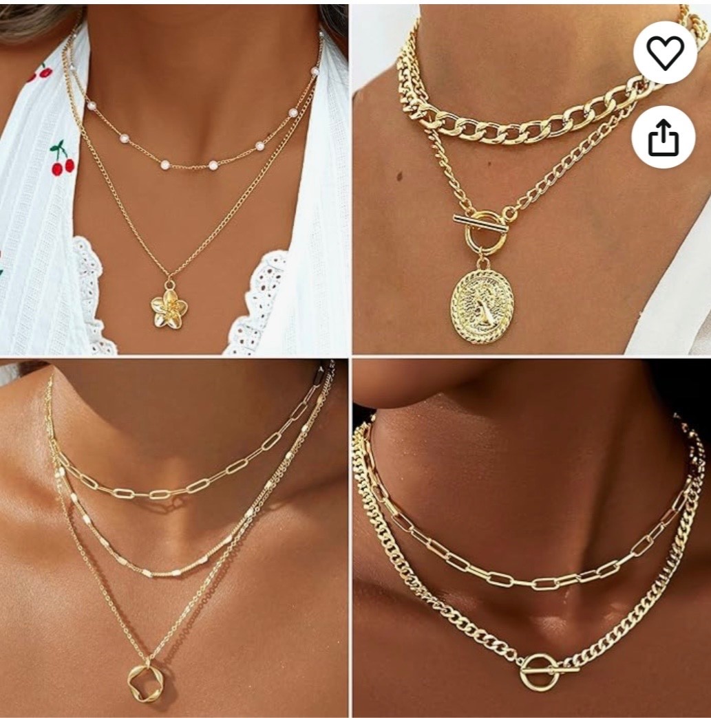 78 Pieces Gold Jewelry Set 9 Necklace, 24 Bracelet, 22 Earrings 23 Knuckle Ring