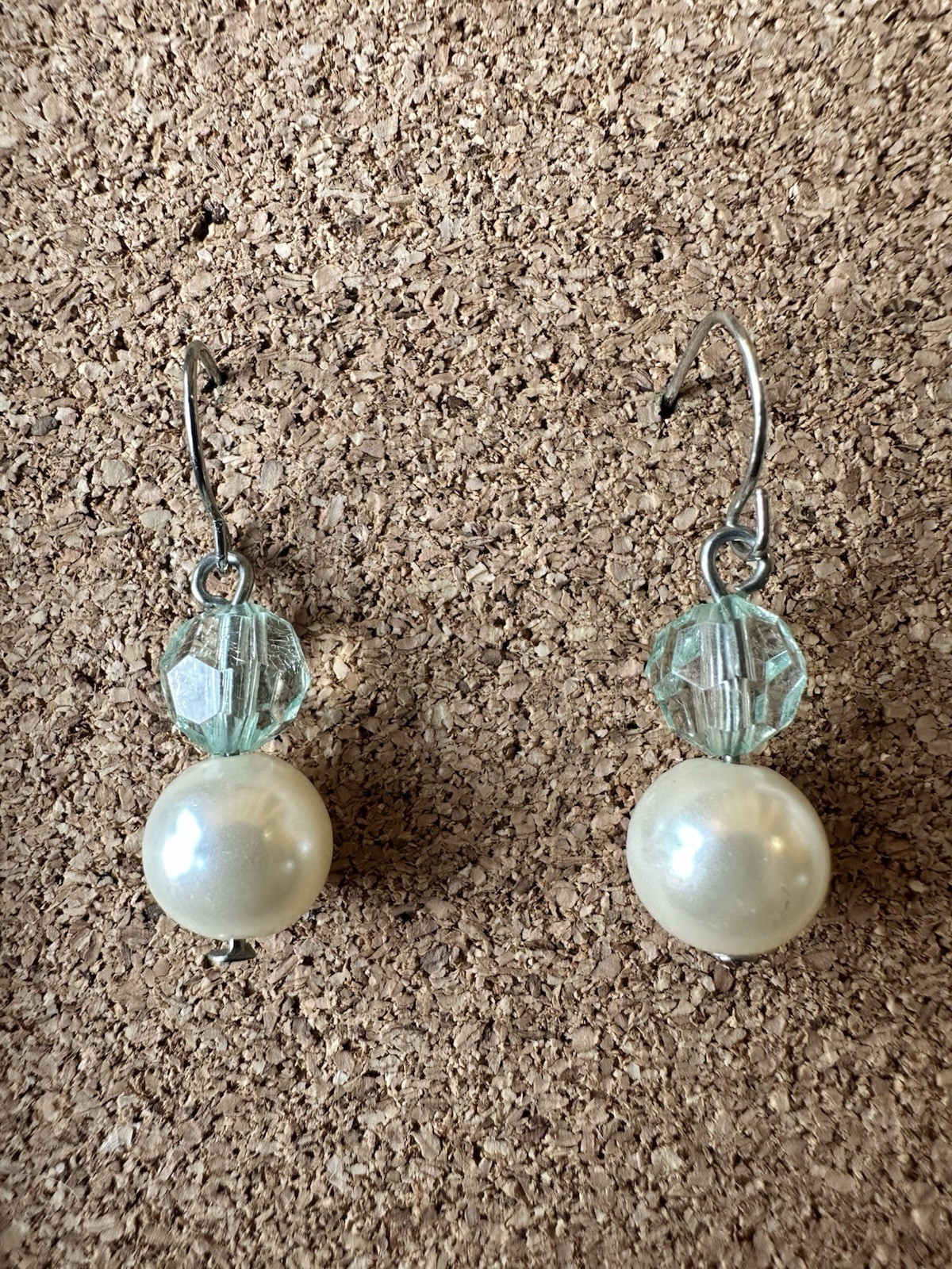 Pearl & Crystal Earrings Lot, Silver Tone, Drop/Dangle/Stud, Hook Closure