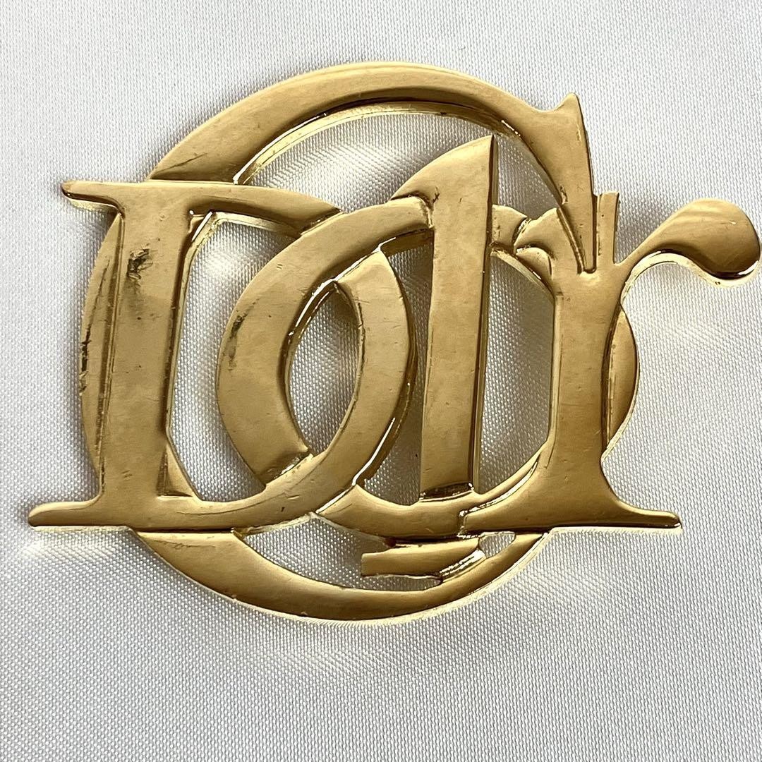 Christian Dior Logo Motif Brooch Gold Tone CD Authentic Japan Very Good Vintage
