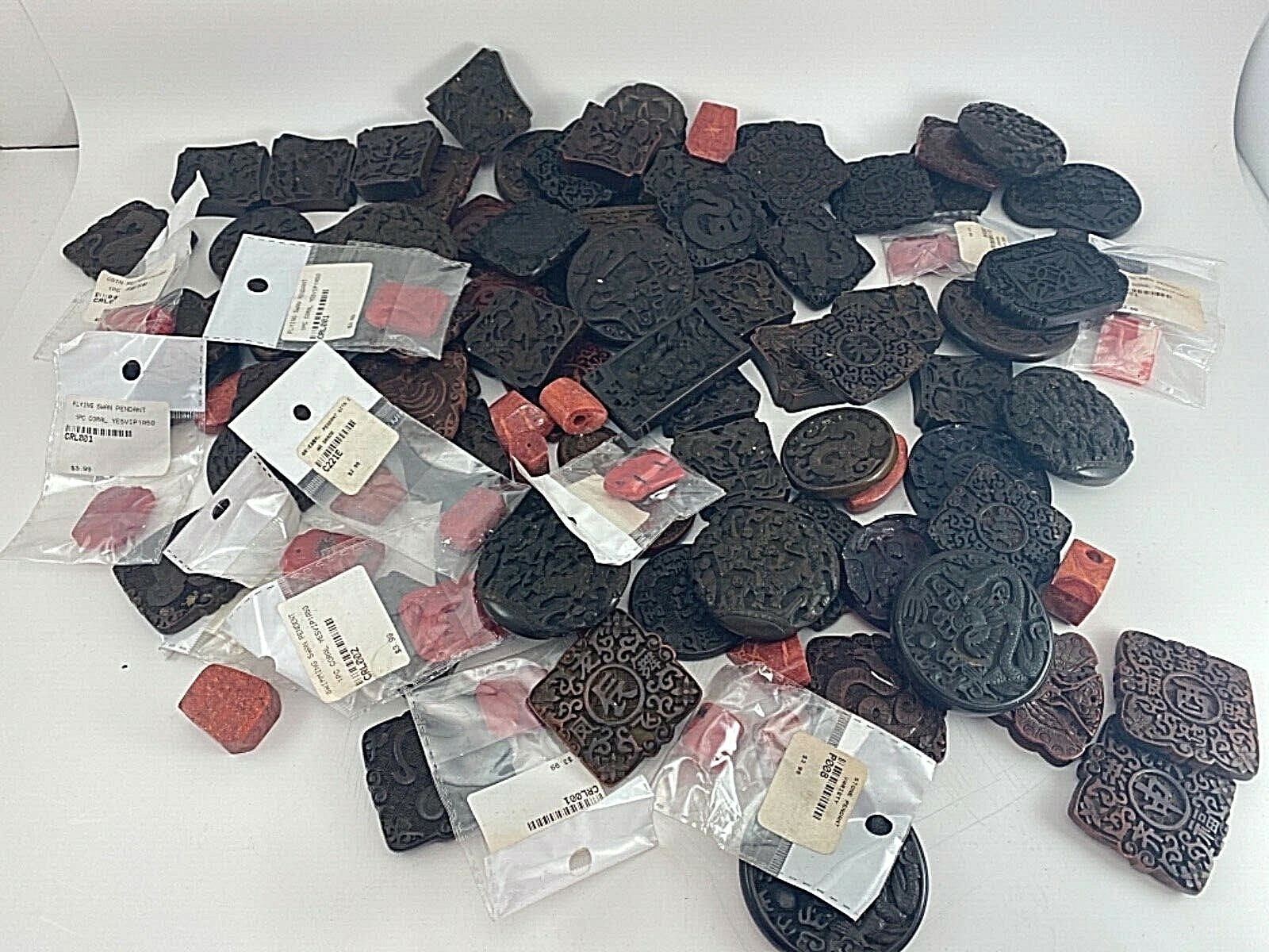 100 ~ Lot of Various Pendants ~ Sizes Colors Shapes and Styles Vary ~ Box 294G