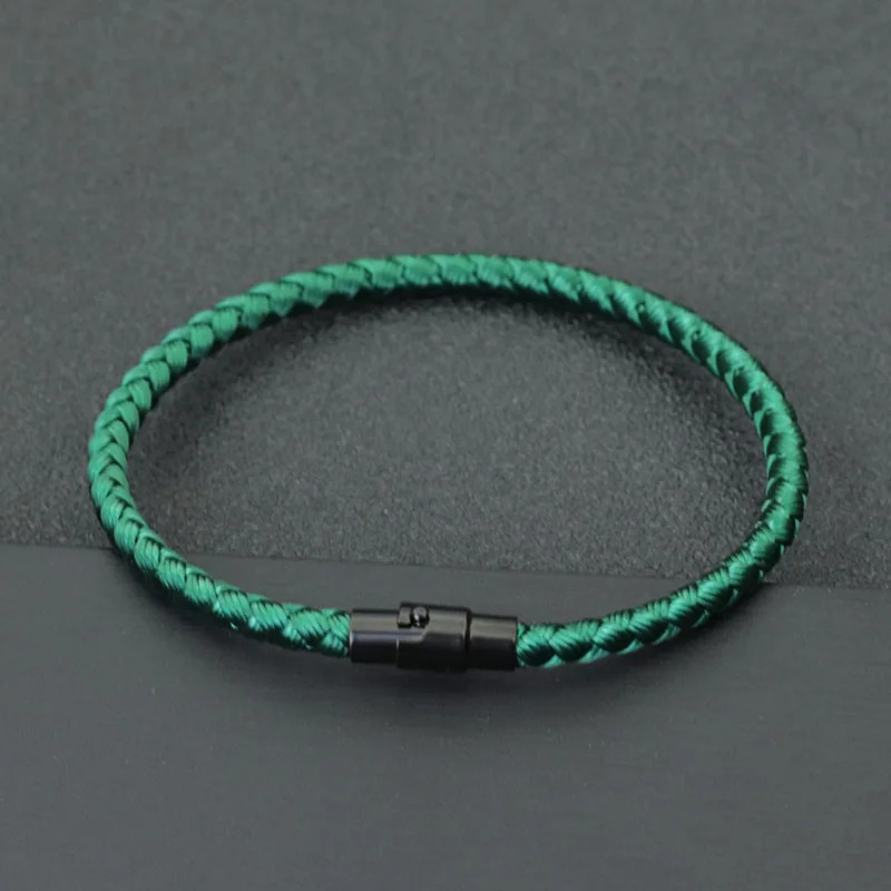 Red Rope Bracelet Handmade Magnetic Buckle Colorful Thread Layered Jewelry