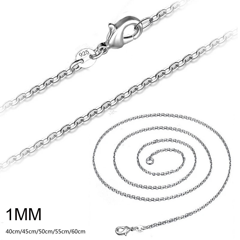 Wholesale 5Pcs 925 Sterling Silver Rolo Chain Necklace for Men and Women