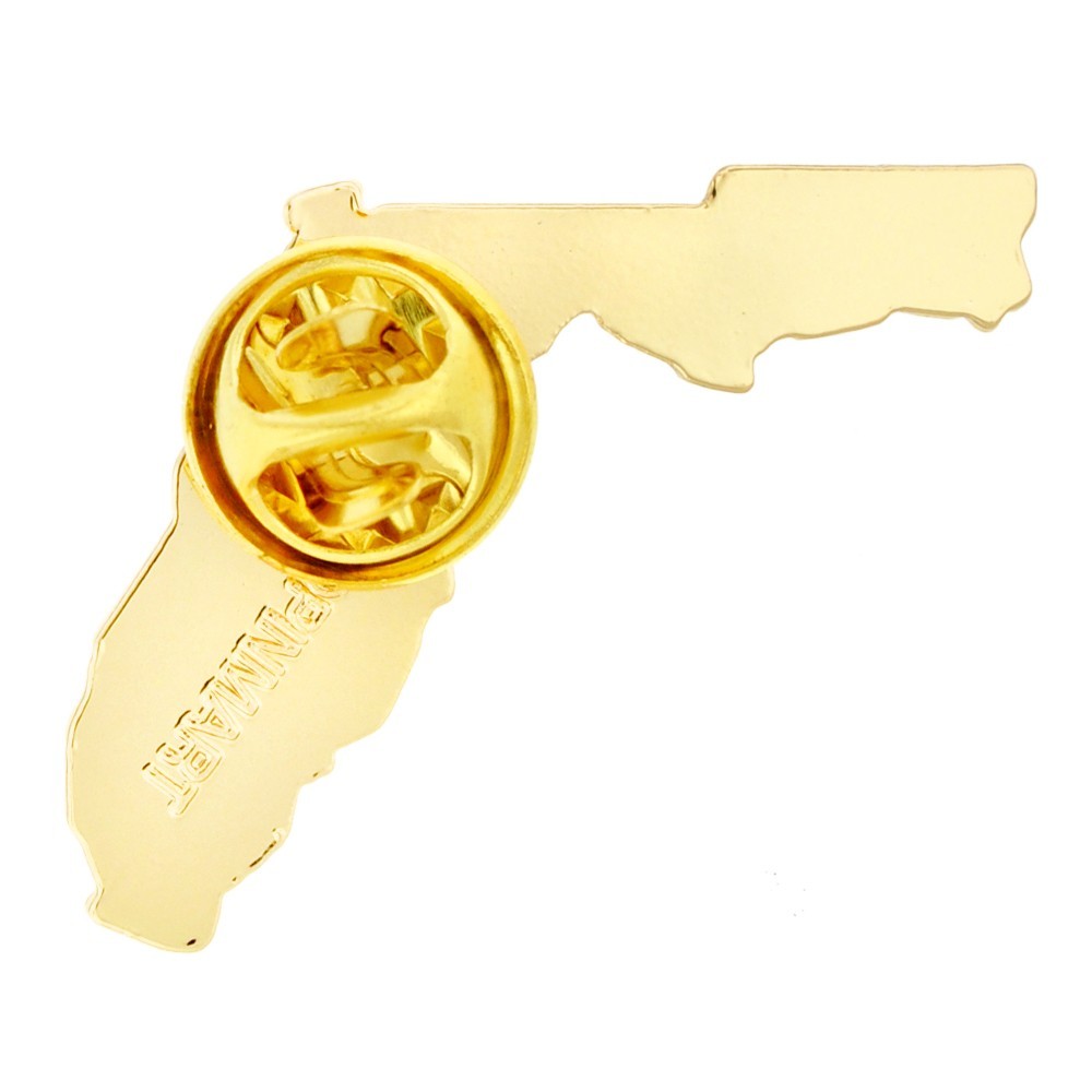 PinMart’s State Shape of Florida Pin and Florida Flag Lapel Pin 1-1/4″