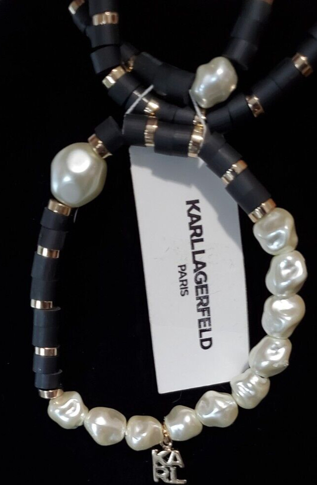 Karl Lagerfeld Paris Gold Plated Faux Pearl Strand Bracelet 3-Pc Set J2