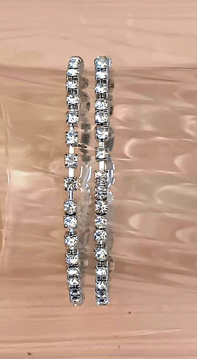 2 Pack Cubic Zirconia Stretch Tennis Band Bracelet – Regular Size