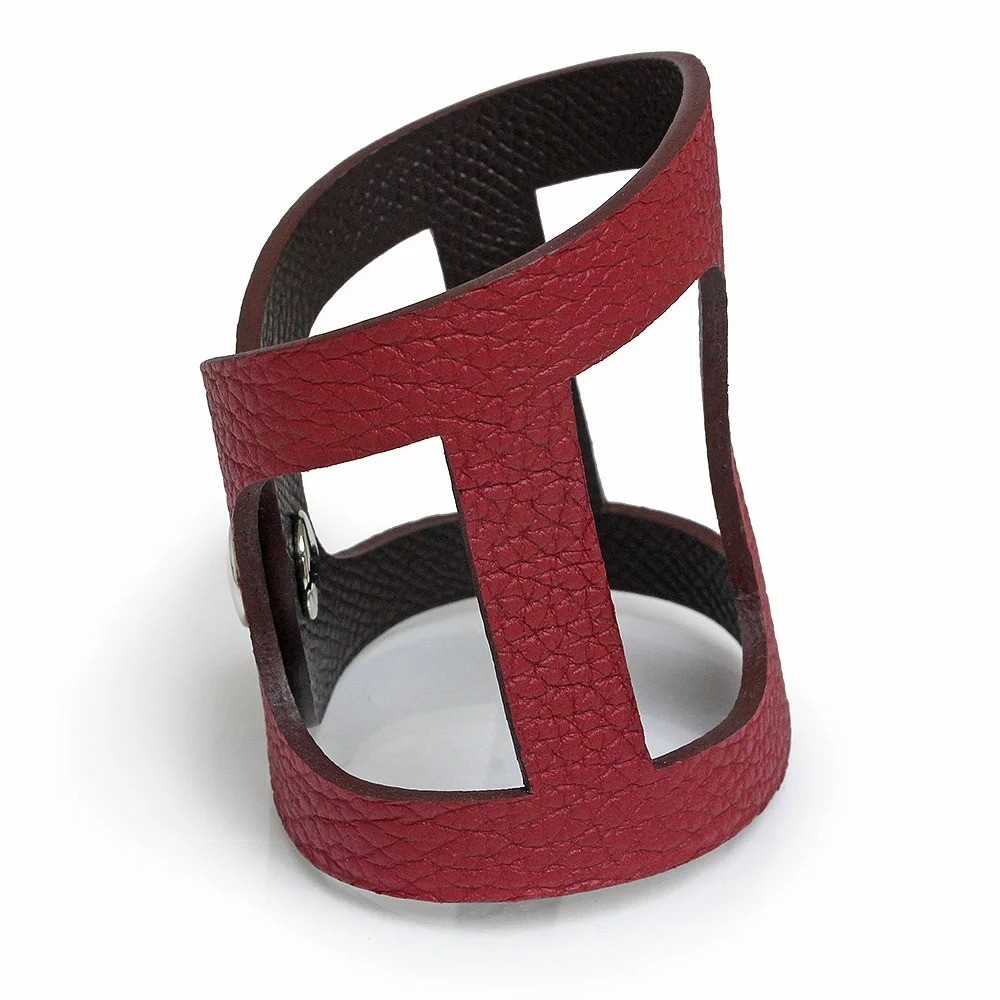 HERMES Petit H Nu Chaine d’Ancre Bracelet in Togo Leather, Epsom Leather Mint
