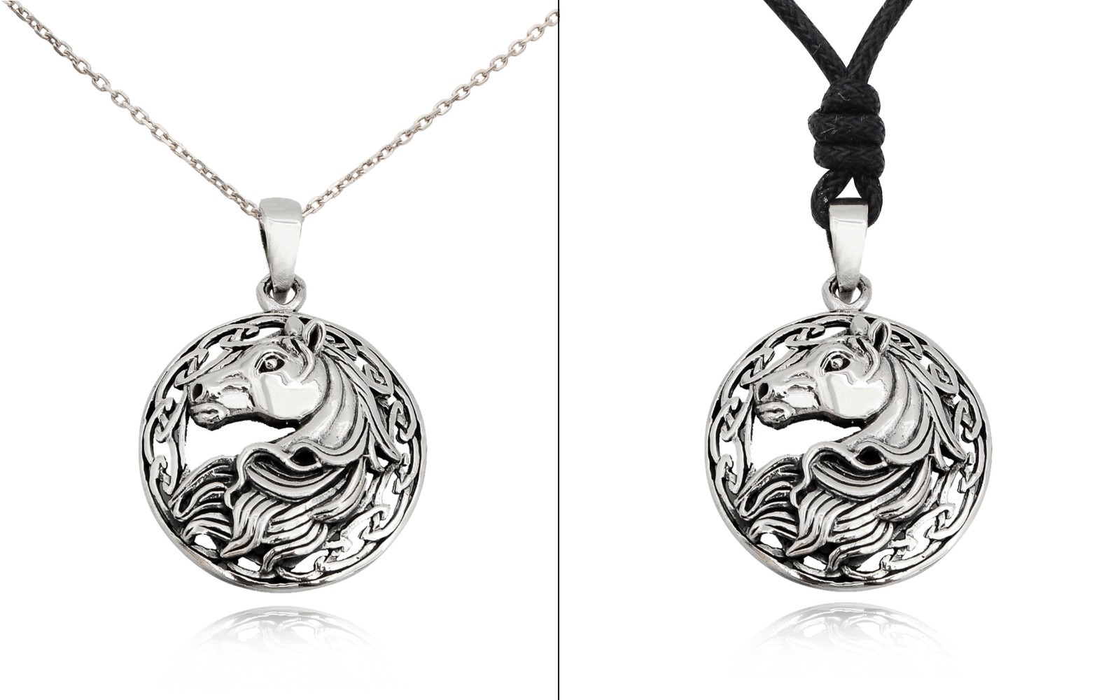 Celtic Horse 92.5 Sterling Silver Gold Brass Charm Necklace Pendant Jewelry