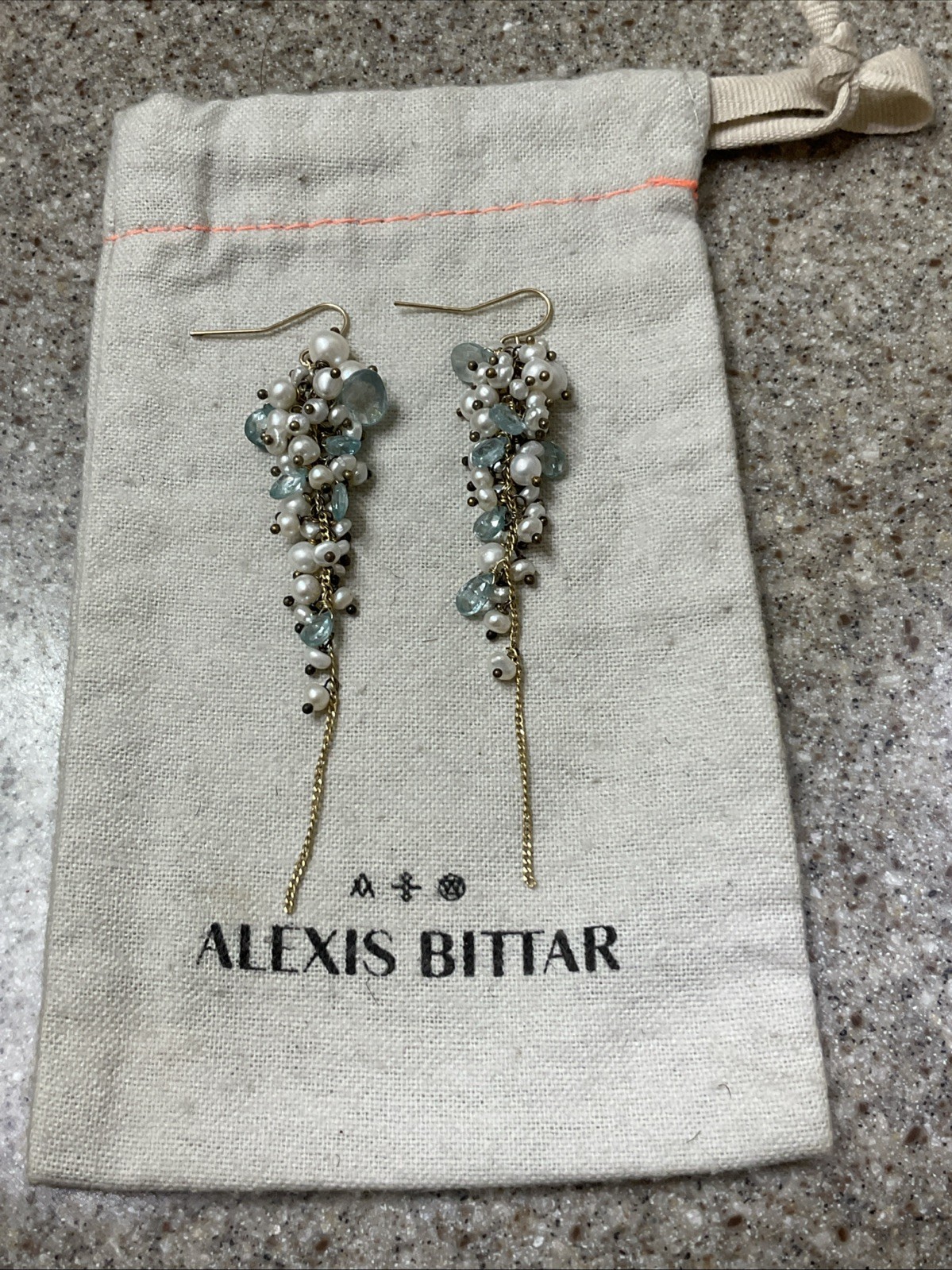 Alexis Bittar Pearl & Other Gemstone Earrings & Matching Necklace Set