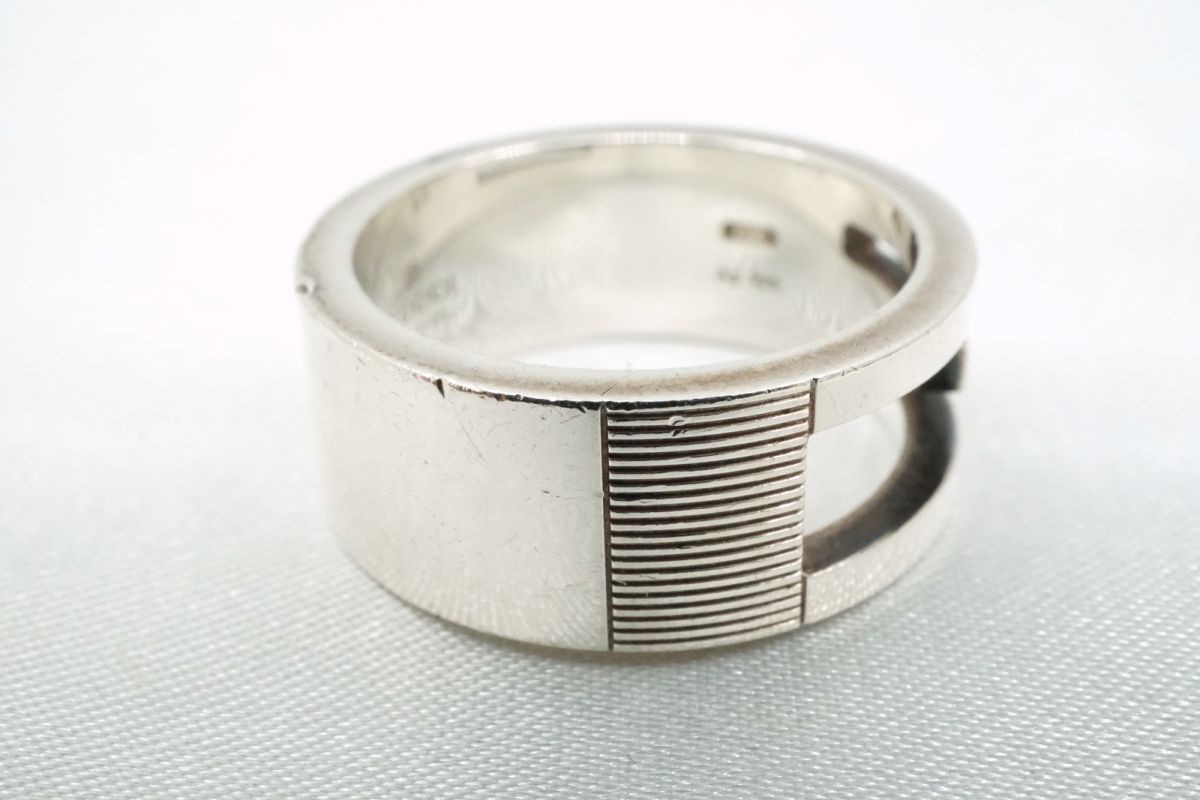 GUCCI 7.5 US Branded G Ring Logo 7.8ｇ Unisex Ag925 Silver Accessories 6672j
