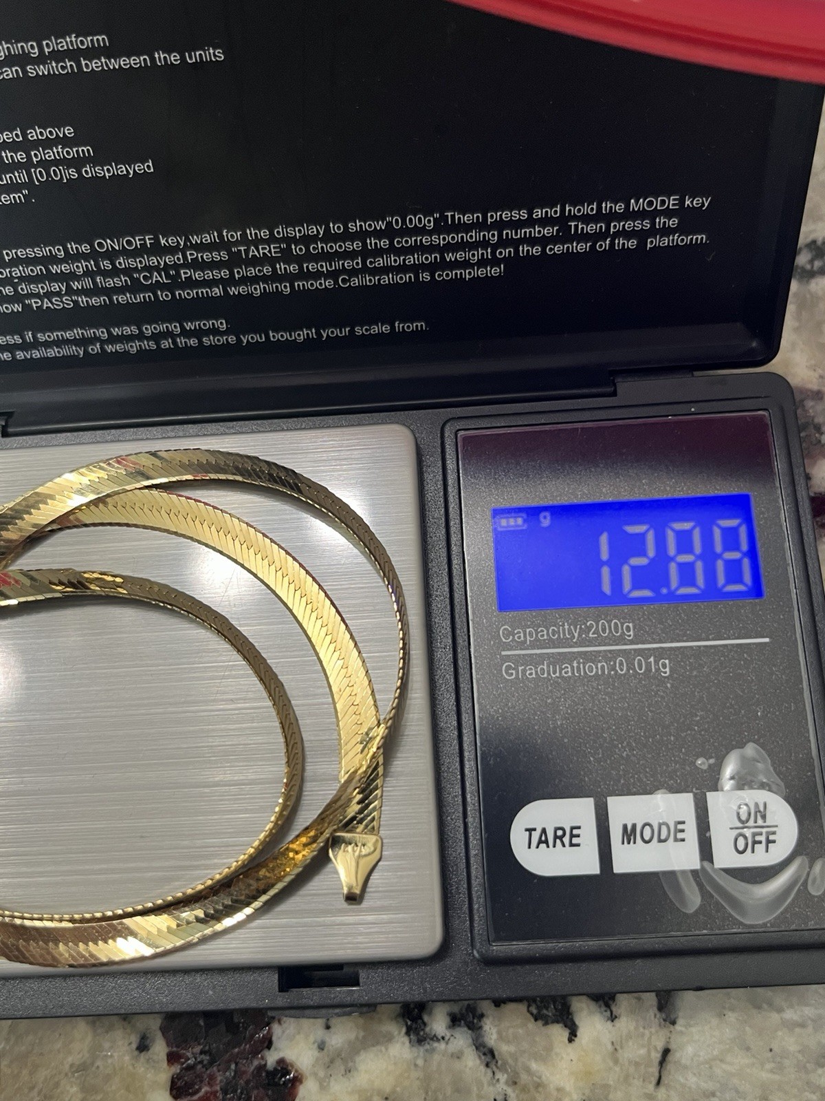 Solid 14k Italian Gold Herringbone Chain