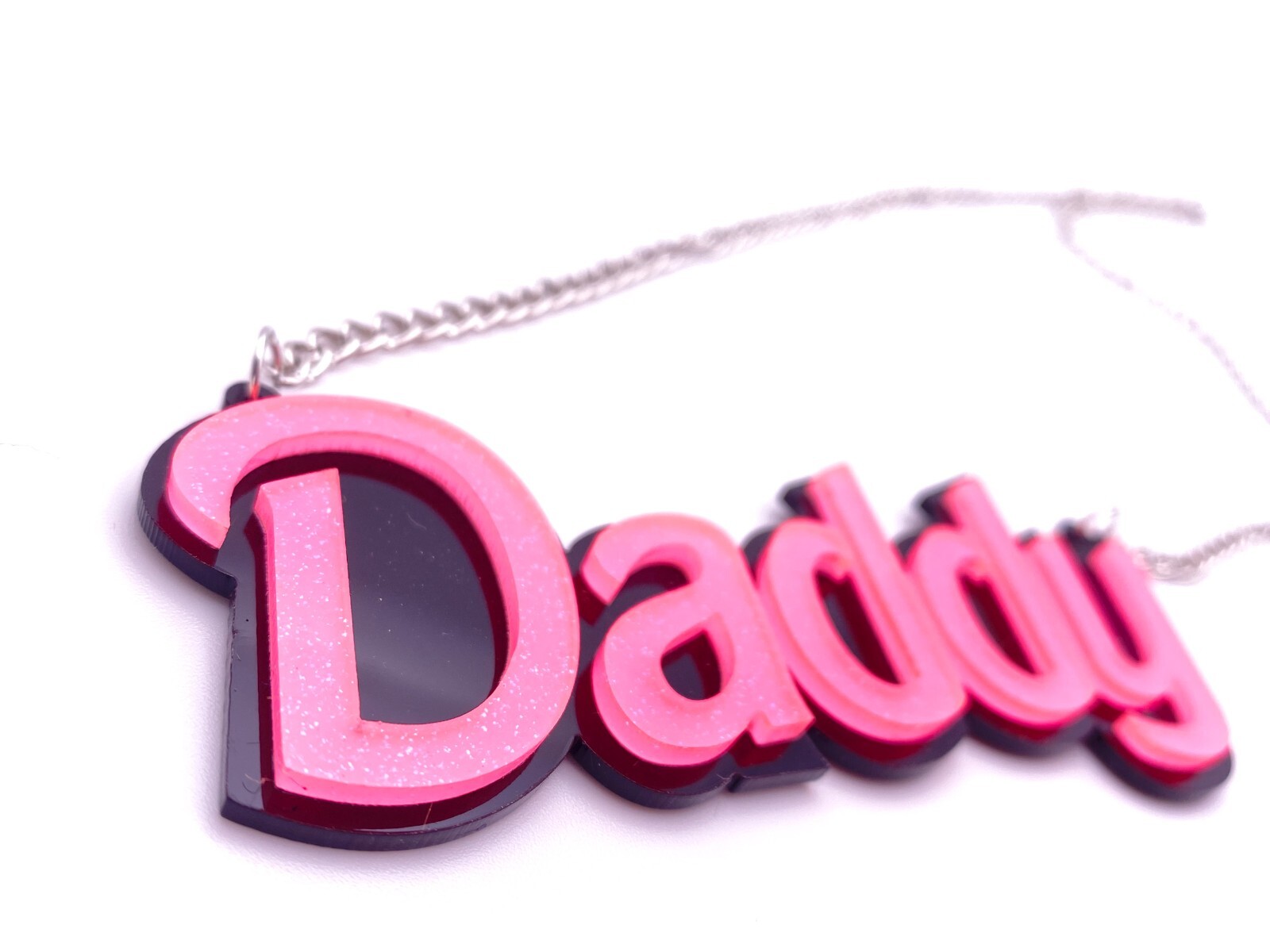 Glitter DDLG Yes Daddys Girl Slut Necklace Bimbo Core Jewelry Kawaii Clothes