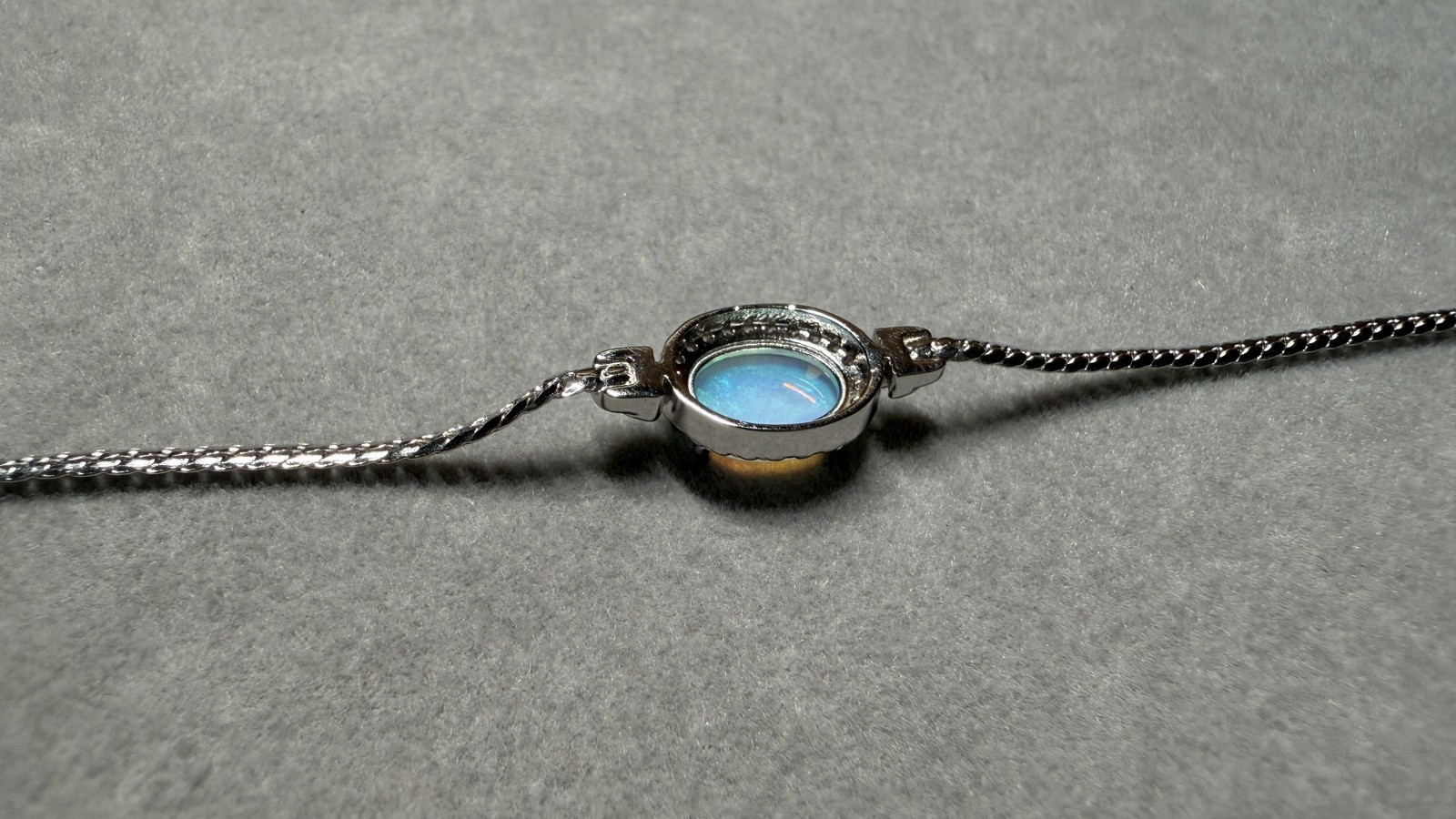 Solid Opal Bracelet Natural Silver Knot Style Soft Blue Green Fire Everyday#0194