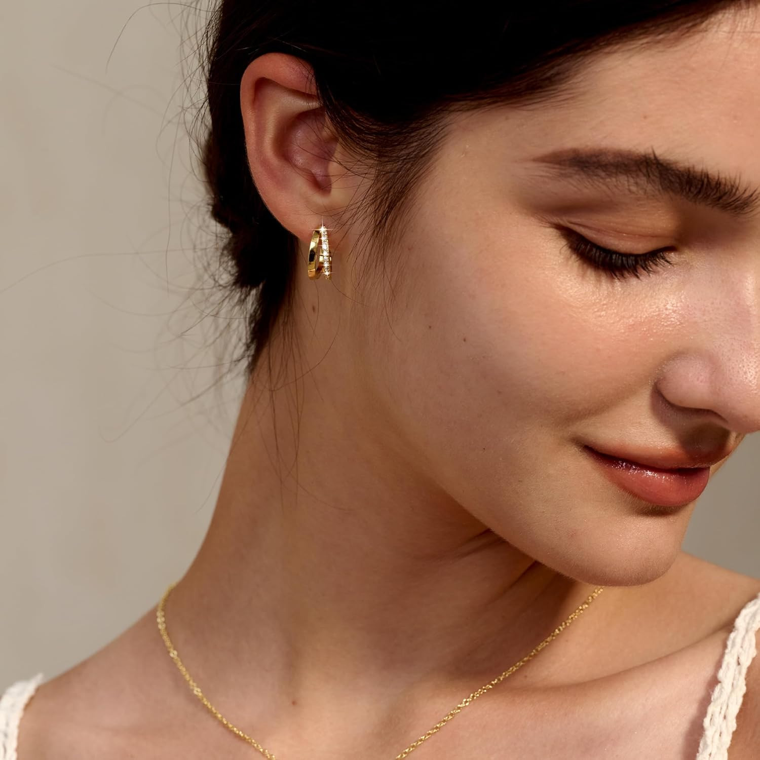 Dainty Small Hoop Earrings for Women -Trendy 14K Gold/Silver Plated Hypoallergen