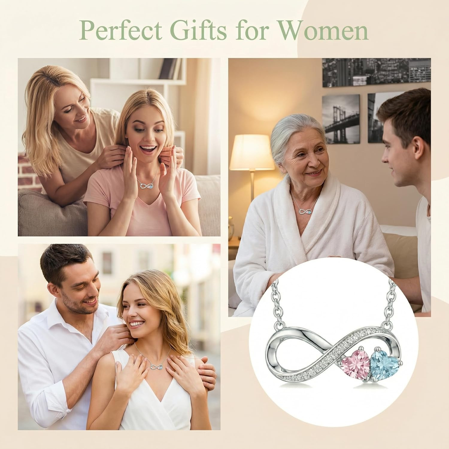 Infinity Birthstone Necklace for Women – Perfect Gift for Her on Any Occasion