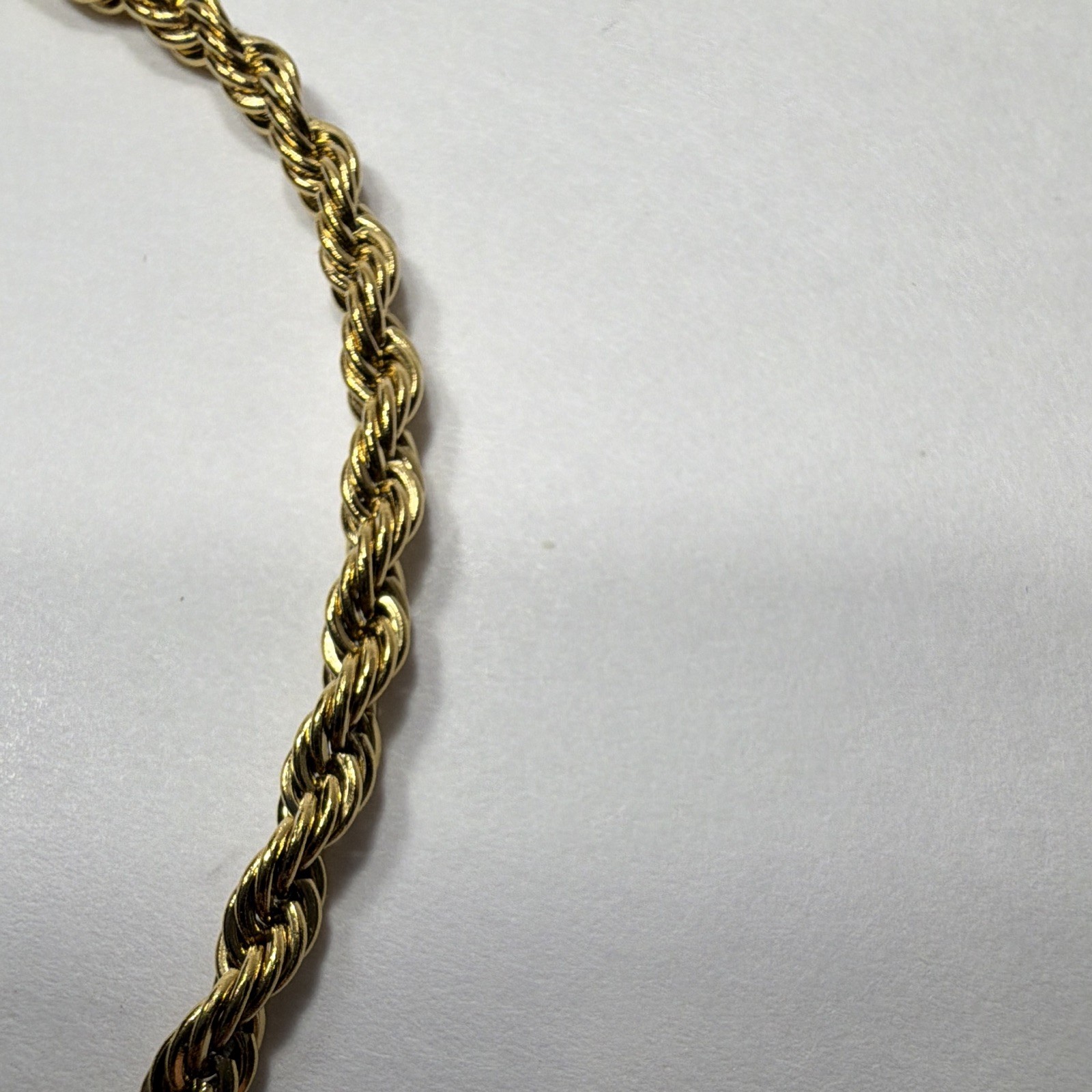 7 Inch Gold Tone Stainless Steel 3mm Twist Rope Chain Bracelet Unisex Jewelry