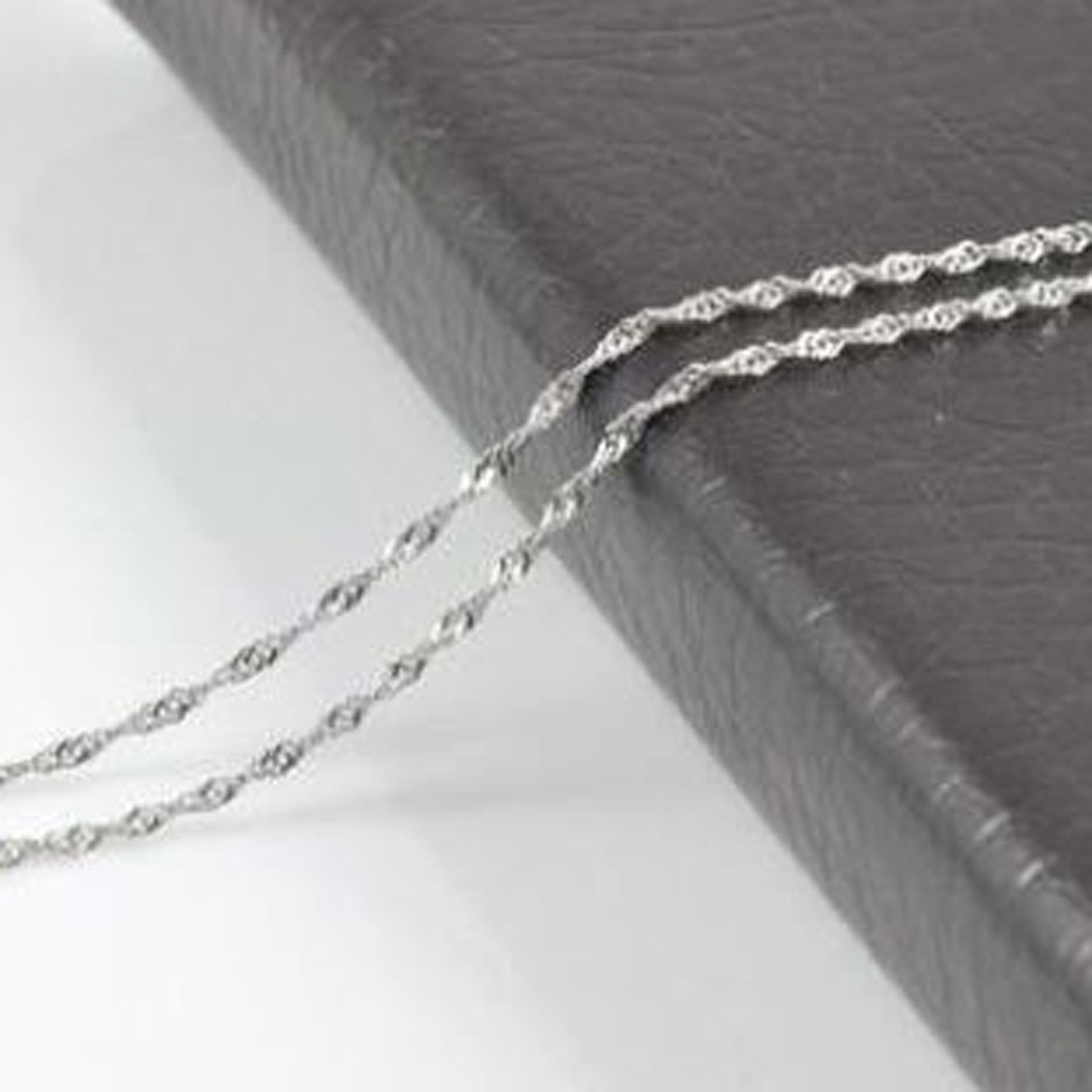 18-32″ 3mm 316L Stainless Steel Gentle Women Necklace Distorted Water Wave Chain